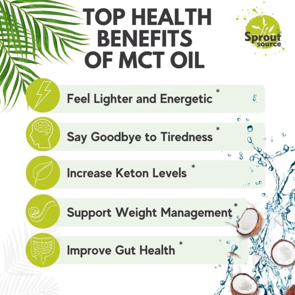 Keto MCT Oil Softgels 1000mg: 90-Day Supply, Premium C8 & C10 Blend for Sustained Energy and Weight Management, Made from Natural Coconut Oil, Non-GMO, Gluten-Free 90 softgels