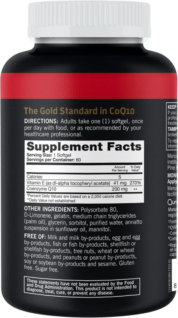 Qunol CoQ10 200mg Softgels, Ultra CoQ10 - Ultra High Absorption Coenzyme Q10 Supplements - Antioxidant Supplement for Vascular and Heart Health & Energy Production - 2 Month Supply - 60 Count