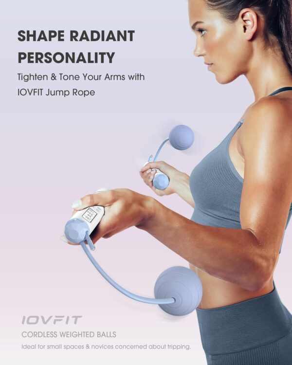 Cordless Weighted Jump Rope with Calorie Counter | Adjustable Knot-Free Skipping Rope for Fitness, Gym & Home Workouts | Ideal for Women, Men & Kids – 9.85ft
