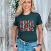 LOTUCY Mental Health Matters T Shirt Women Funny Therapist Psychologist Tee Shirt Human Brain Illness Awareness Tops