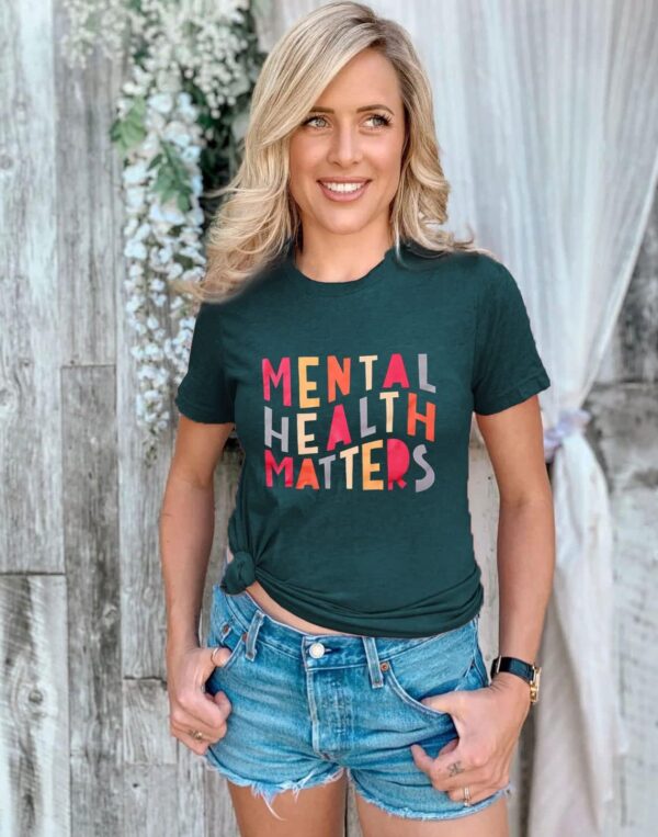 LOTUCY Mental Health Matters T Shirt Women Funny Therapist Psychologist Tee Shirt Human Brain Illness Awareness Tops