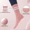 DIBAOLONG Pilates Socks with Grips for Women Yoga Socks Non Slip Barre Hospital Socks 6-Pairs Grippy Ankle Socks