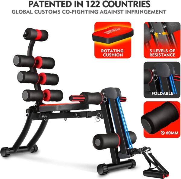 BODY RHYTHM 22 in 1 Wonder Master Core & Abdominal Workout Equipment, Foldable & Adjustable Rowing Machine, Core Strength Training& Abdominal Exercise Trainers with 22 Ways to Exercise for Home Gym.