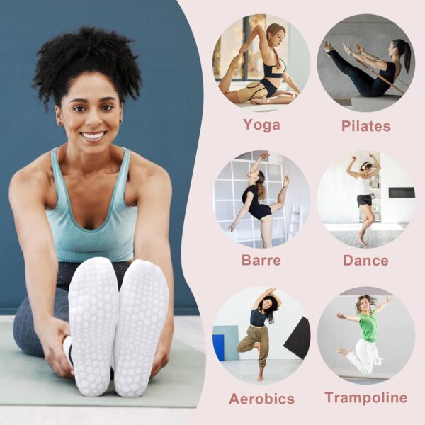 YSense Thin Pilates Grip Socks for Women Non Slip, Yoga Barre Socks Grippy Socks for Pilates, Dance, Ballet, Barre, Hospital