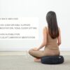 Meditation Cushion, Comfortable Meditation Pillow With Peacock Feather Jacquard Cover. Buckwheat Hull Filled Zafu Floor Pillow 16 * 16 * 5 in