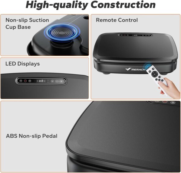 717qwPVjpL._AC_SL1500_.jpg MERACH Vibration Plate Exercise Machine, Vibration Plate for Lymphatic Drainage, Vibrating Plate Exercise Machine for Women Men, Workout Equipment for Home