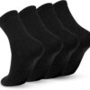 Pilates Yoga Socks with Grips for Women - Crew Length Ballet Barre Socks - Sticky Workout Hospital Socks