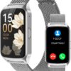 Smart Watch Health Fitness Tracker with 24/7 Heart Rate, Blood Oxygen Sleep Monitor, 110+ Sports Modes, Step Calorie Counter Pedometer (Silver, 1.55)