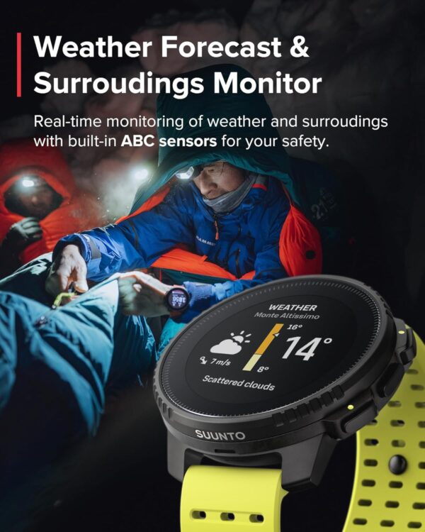SUUNTO Vertical GPS Sports Watch, 95+ Multisport Training Workout Watch, Touch screen & Digital Data Analysis, Advanced Health & Recovery Support, 60-Day Battery Life, Dual-GNSS, Offline Map, Lime