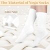 Justay 6 Pairs Pilates Socks with Grips for Women Soft Non Slip Crew Cotton Socks Athletic Workout Barre Hospital Yoga Socks