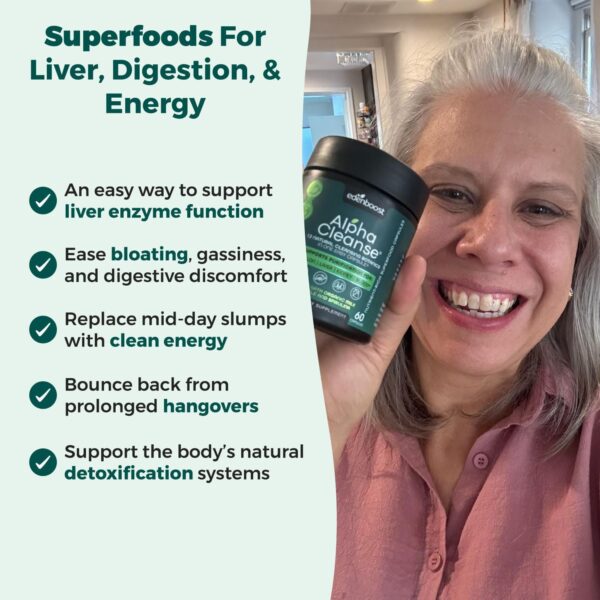 AlphaCleanse | Liver Health and Detox Blend Made with 12 Organic Superfoods. Milk Thistle, Dandelion Root, Burdock Root. Formulated for Detox Support, Liver, Digestive Health.