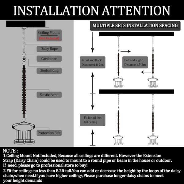 DASKING Natural Latex Heavy Bungee Resistance Band Set Gravity Yoga Bungee Cord Resistance Belt Set 4D Bungee Dance Rope Workout Fitness Home Gym Professional Training Equipment for Better Stretching