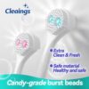 cleaings® 15Pcs Mini Disposable Tongue Brushes with Cleaning Paste Beads and Floss Picks, Tongue Cleaners, Reduce Bad Breath, Tongue Scraper-Mix Flavor (Pack of 5)