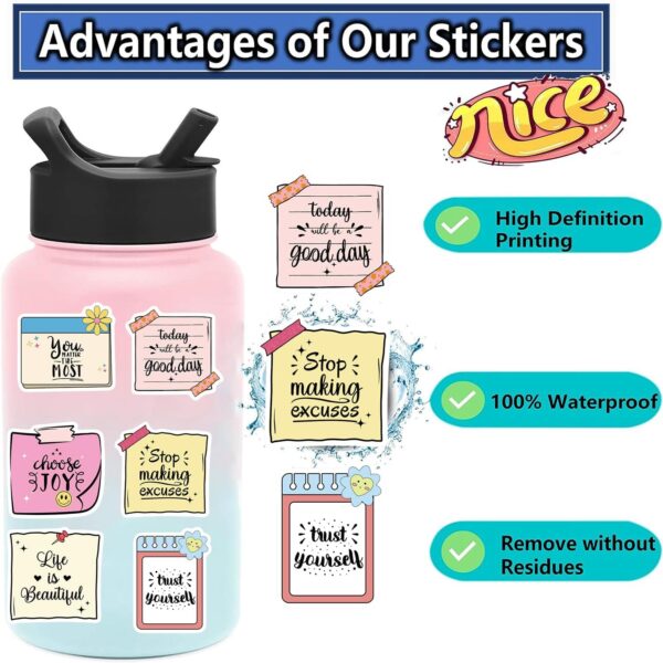 200PCS Inspirational Stickers, Motivational Reminder Stickers, Mental Health Stickers for Adult, Positive Stickers for Scrapbook Journaling Vision Board,Scrapbook Supplies