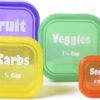 Portion Control Containers DELUXE Kit (14-Piece) with COMPLETE GUIDE + 21 DAY PLANNER + RECIPE eBOOK BPA FREE Color Coded Meal Prep System for Diet and Weight Loss