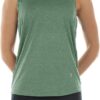 icyzone Women's Open Back High Neck Workout Athletic Gym Tank Tops