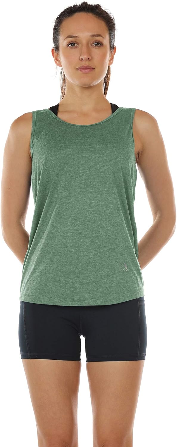 icyzone Women's Open Back High Neck Workout Athletic Gym Tank Tops