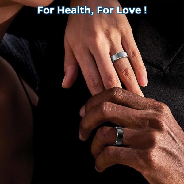 Smart Ring Health Tracker, Sleep Tracker Ring with Heart Rate, Waterproof Fitness Ring for Activity Monitoring/Steps/Distance/Calories, Air Gestures, Up to 7-Day Battery, for iOS Android (Silver,#8)