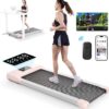 Under Desk Walking Pad Treadmill for Home Office, Intelligent Walk Mat with APP and Remote Control, Portable Exercise Workout Equipment, Super Quiet Walking Jogging Running Machine