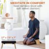 Folding Meditation Bench with Velvet Cushion & Carry Bag - Bamboo Yoga Stool, Seiza Prayer Bench, Travel Meditation Seat - Comfortable Kneeling Chair for Mindfulness, Zen Practice Meditation Stool