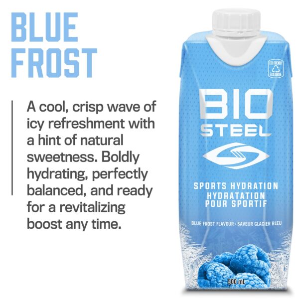 BioSteel Sports Drink, Great Tasting Hydration with 5 Essential Electrolytes, Blue Frost Flavor, 16.7 Fluid Ounces, 12-Pack