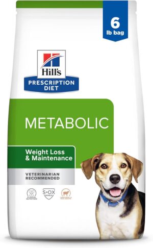 Hill's Prescription Diet Metabolic Weight Management Lamb Meal & Rice Formula Dry Dog Food, Veterinary Diet, 6 lb. Bag