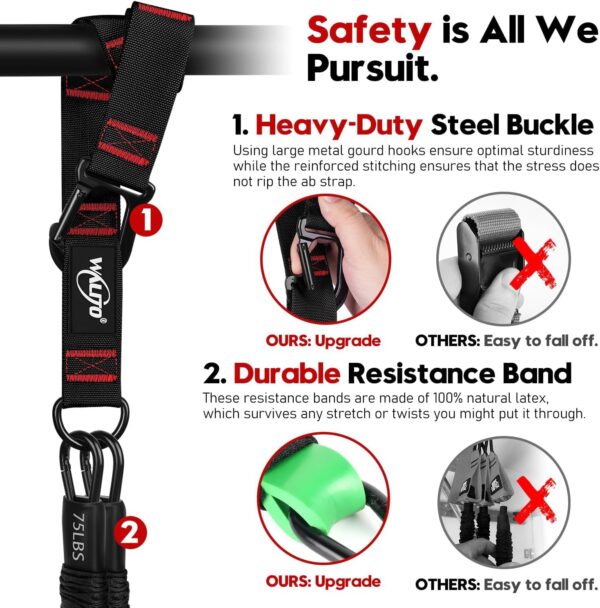 Pull Up Assistance Bands, Heavy Duty Assisted Pull Up Bands for Pull Up Assist, Adjustable Weight/Size with Fabric Feet Mats, Upgrade Pull Up Assist Bands for Strength Training