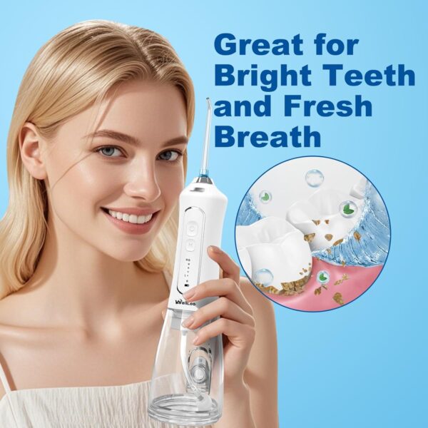 Water Flosser for Teeth, 300ML Cordless Oral Irrigator Rechargeable Dental Flosser Teeth Picks with 5 Modes 5 Jet Tips,IPX7 Waterproof Teeth Cleaner for Braces Gum Care, Home Travel Use
