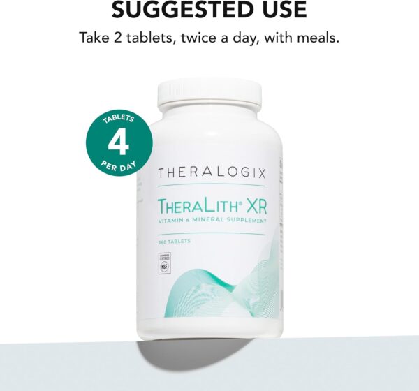 Theralogix TheraLith XR Vitamin & Mineral Supplement - Supports Healthy Urine Chemistry & Calcium Oxalate Levels with Magnesium, Vitamin B6 & Potassium* - NSF Certified - 360 Tablets