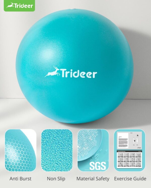 Trideer Pilates Ball 9 Inch with Pump,Core Ball, Mini Pilates Ball for Physical Therapy,Small Exercise Ball Between Knees,Small Workout Ball for Barre,Yoga,Stability,Workout,Office&Home Gym