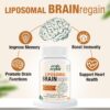 Liposomal Brain Supplements for Memory and Focus - Plasmalogen with Curcumin & Vitamin E for Better Absorption- Suitable for Seniors,Adult Men & Women Cognitive Health,High Potency 60 Servings
