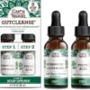 GuruNanda Gutcleanse 2-Step Kit - Dietary Supplement to Help with Digestion - Blend of Fulvic Acid, Wormwood, Clove & Neem Extract, 2x1 FlOz
