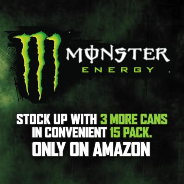 Monster Energy Drink, Green, Original, 16 Ounce (Pack of 15)