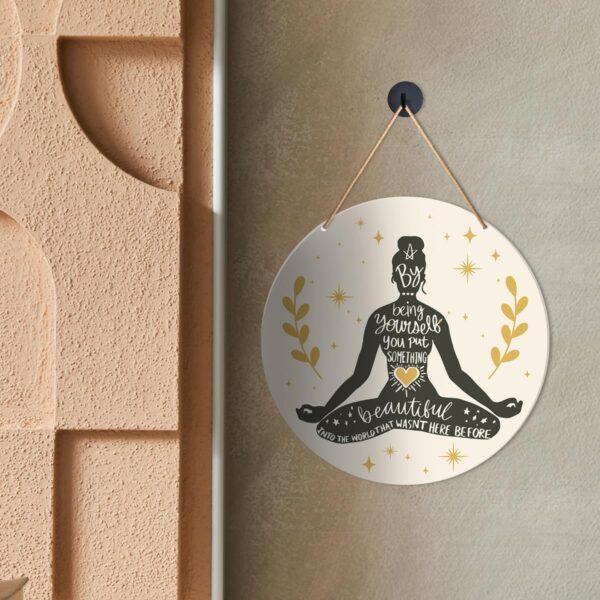 Muktoujaumai Meditation Room Wall Decor, Yoga Room Wall Decor Zen Den Room Hanging Signs Motivational Decorations for Spiritual Room, Home, Office, Yoga Lover Gift Girl Power Decor