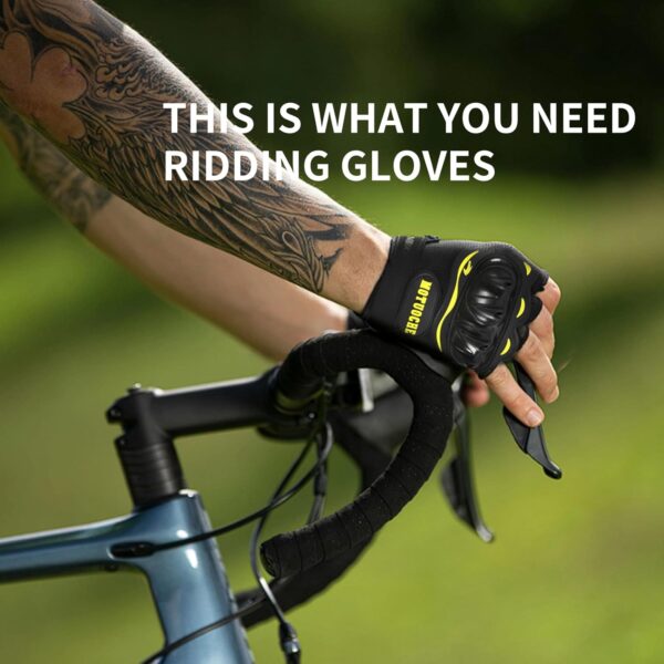 Outdoor Cycling Equipment Hard Knuckle Fingerless Motorcycle and Workout Gloves for Men and Women - Ideal for Cycling, Biking, Weightlifting, Running, Hiking and Outdoor Sports