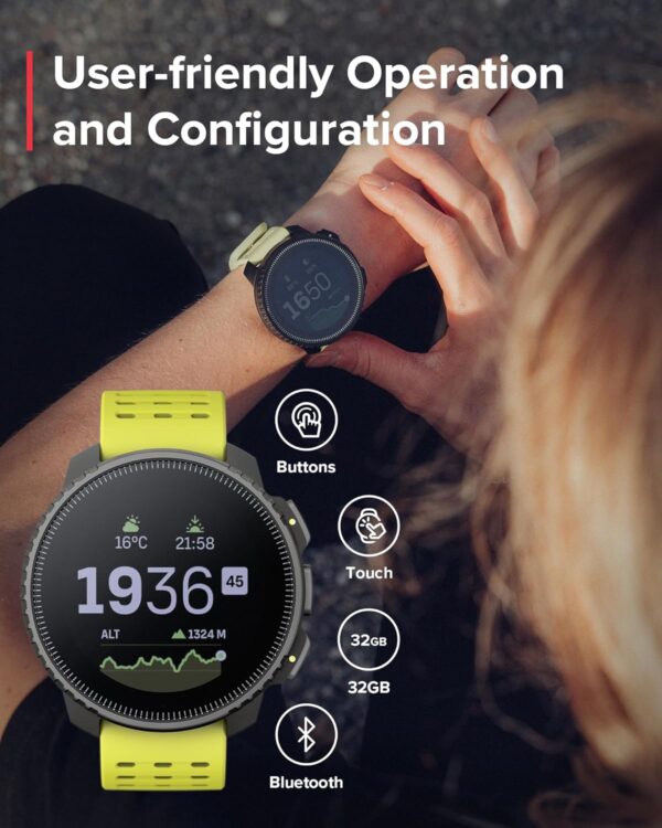 SUUNTO Vertical GPS Sports Watch, 95+ Multisport Training Workout Watch, Touch screen & Digital Data Analysis, Advanced Health & Recovery Support, 60-Day Battery Life, Dual-GNSS, Offline Map, Lime