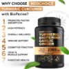 4-in-1 Turmeric and Garlic Supplements with Bioperine 2360 mg Turmeric Ginger Root Capsules with Garlic for Joint, Digestion & Immune Support (120 ct)