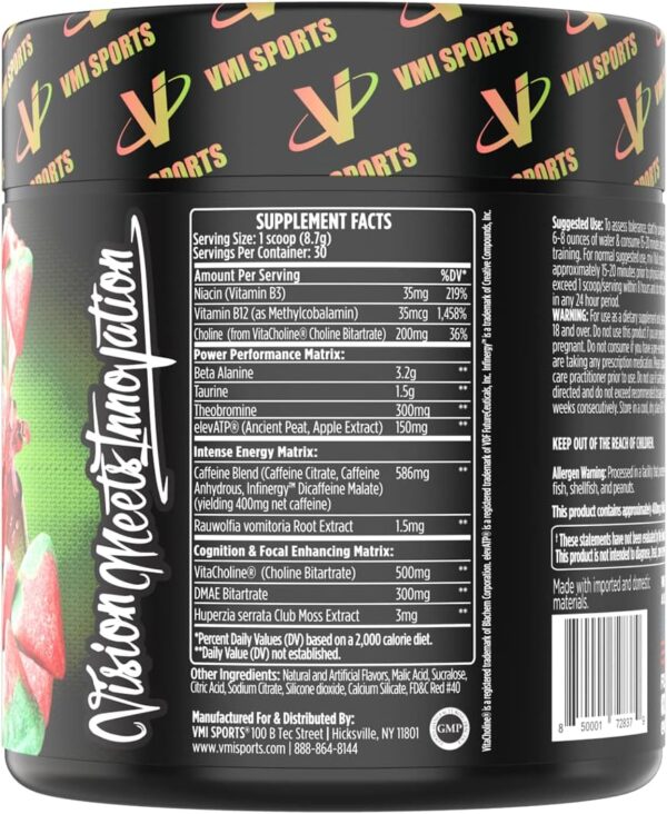 K-XR Pre-Workout Energy Powder | Intense Energy Pre-Workout Drink for Men and Women| Creatine Free | Improves Performance - Enhanced Focus & Increased Endurance | 30 Servings (Sour Watermelon)