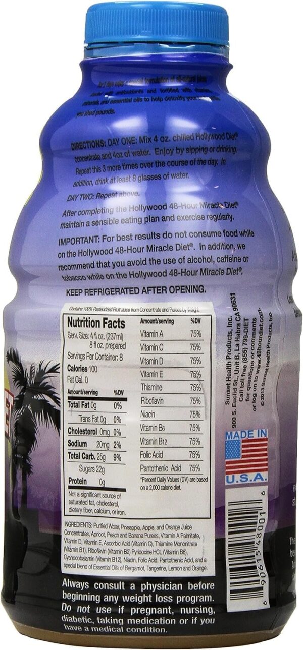 48-Hour Miracle Fruit Juice Cleanse Diet 2-Pack, Detox Cleanse for Weight Loss & Rejuvenation, Food Replacement, Fast Acting Diet, Delicious & Tasty Formula, 32 Fl. Oz.