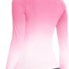 MathCat Long Sleeve Workout Tops for Women, Gradient Running Athletic Shirts, Seamless Breathable Tops with Thumb Holes
