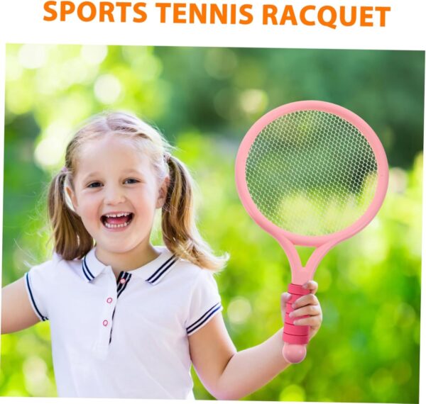 Happyyami 2pcs Cartoon Style Tennis Racket for Pink Outdoor Fitness Equipment for Fun Play Activity for and Fitness Games