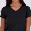 Real Essentials 5 Pack: Women's Short Sleeve V-Neck Activewear T-Shirt Dry-Fit Wicking Yoga Top (Available in Plus)