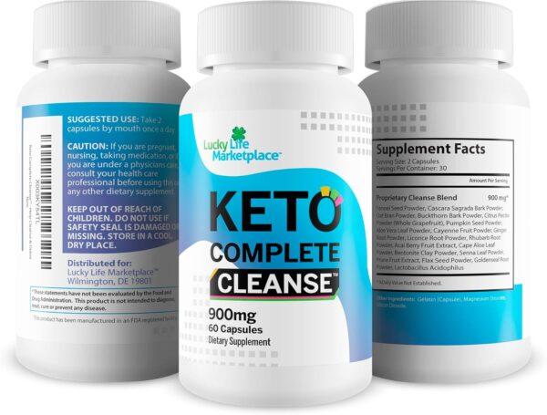 Keto Complete Cleanse - Natural Keto Cleanse Supplement - Support Reduced Inflammation & Bloating - Promote Full Body Cleanse, Liver Cleanse, Colon Cleanse - Aid Energy Levels - Help Cleanse & Detox