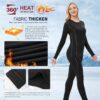 Thermal Underwear for Women, Winter Warm Base Layer Compression Set, Fleece Lined Long Johns Running Skiing