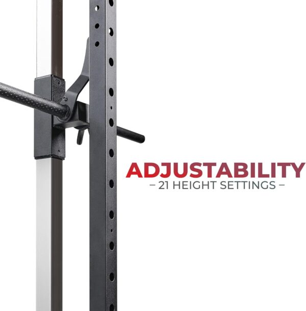 Sunny Health & Fitness Premium Smith Machine & Squat Cage Rack, Pull-Up Bar, Spotter Blocks for Weightlifting & Bench Press for Home Gym Strength Training