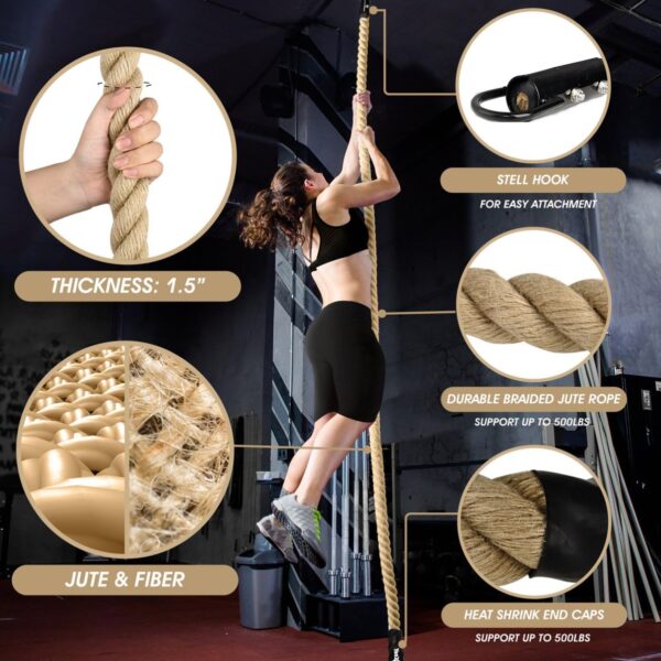 Yes4All Gym Climbing Rope for Fitness & Strength Training, Climbing Exercises & Home Workouts