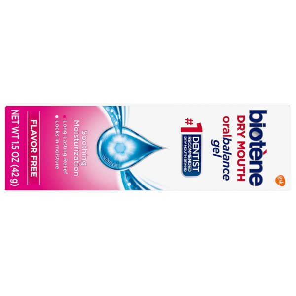 biotène Oral Balance Moisturizing Gel, Alcohol Free Gel and Dry Mouth Gel, Flavor Free, 1.5 Oz