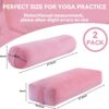 ROYALAY 2 Pcs Yoga Bolster Pillow for Restorative Yoga, Rectangular and Cylinder Meditation Pillow Set with Carrying Handles, Supportive Cushion for Exercise Workout Stretching Meditation,Pink