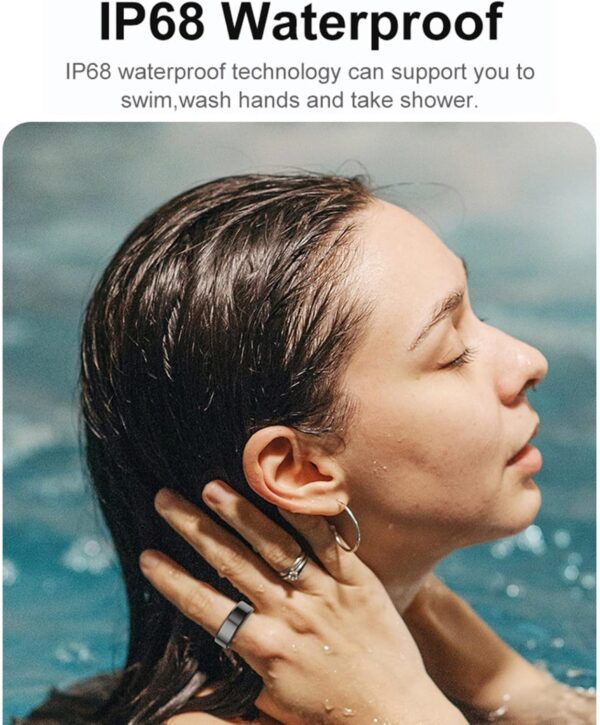 Smart Rings for Men & Women,Bluetooth IP68 Waterproof Fitness Tracker,Sleep Quality Monitor Fitness Step Counting Ring,Great Gift for Women & Men(Black,11#)