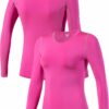 Women's 3 Pack Dry Fit Athletic Compression Base Layer Long Sleeve